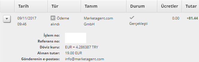 Market Agent Ödeme 1
