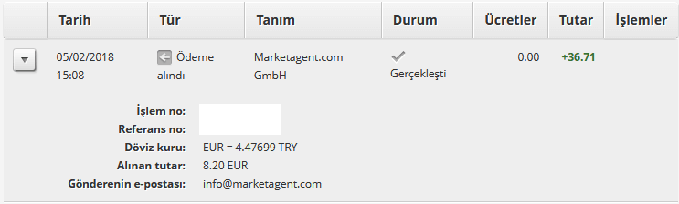 Market Agent Ödeme 3
